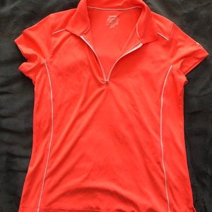 Coral golf polo